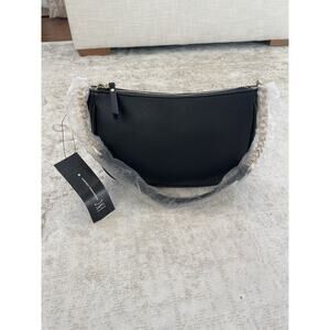 Y2K INC‎ Black Faux Leather Shoulder Bag Gold Chain Hardware Fits iPhone NWT